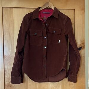Stio brown snap corduroy shirt jacket